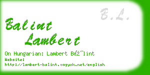 balint lambert business card